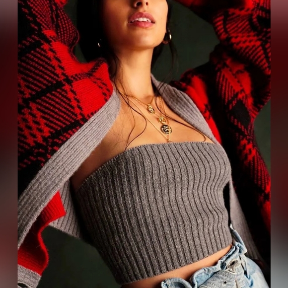Free People Sweaters - Free people  gray Sweater  tube top
